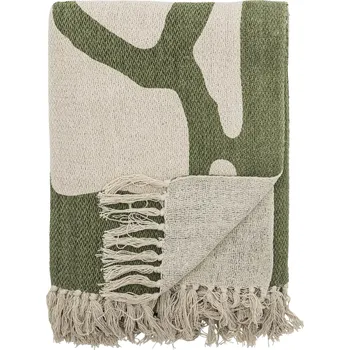 Přehoz na lůžko Bloomingville Přehoz z recyklované bavlny Dalmine Green 130 x 160 cm