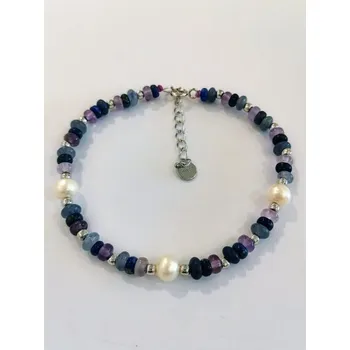 Náramek Stříbrný náramek s pravými kameny