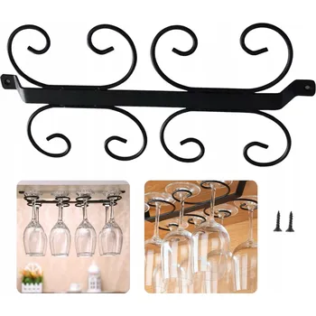 Věšák Dekorativní věšák držák na 8 sklenic pohárků na víno