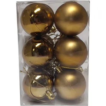 Vánoce Vánoční koule malé zlaté / tmavá 12 ks