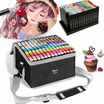 LIHOVÉ FIXY 168 KS OBOUSTRANNÉ FIXY POPISOVAČE FIXY , SADA, TAŠKA