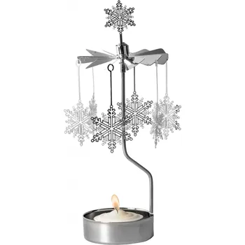 Svícen Pluto Design Rotující svícen Snowflakes Silver
