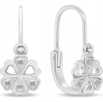 Náušnice Brilio Silver Lesklé stříbrné dívčí náušnice kytičky EA189W