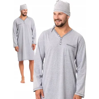 Dámská noční košile Hotberg BONIFACY – pánská noční košile a župan [melanž] XL