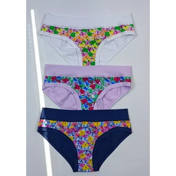 Dámské spodní prádlo Dámské kalhotky 6518D Mix barev - Lovelygirl bílá-mix barev 4-L