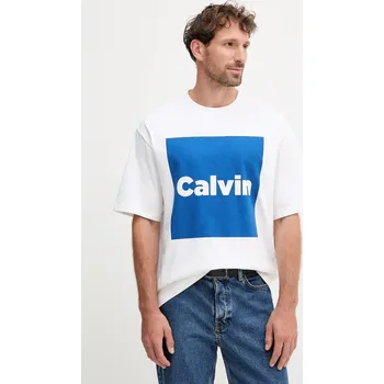 Bavlněné tričko Calvin Klein Jeans LV04RD813G bílá 00X, vel. L