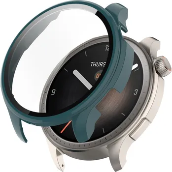 Příslušenství k chytrým hodinkám VSECHNONAMOBIL 83365 PC FULL COVER Plastový kryt se sklem pro Amazfit Balance zelený