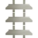 DASgastro Nástěnná police - 1,2 x 0,4 m - 3-patrová