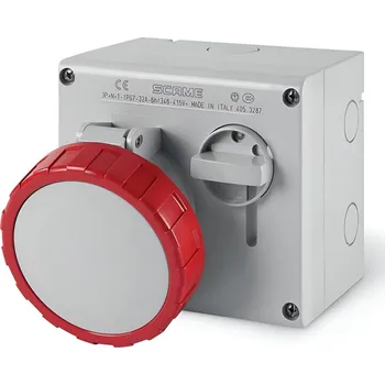 Elektrická zásuvka Zásuvka nástěnná s bezpečnostním blokováním Scame Omnia 505.3287, IP67, 32 A, 380-415 V + dárek zdarma