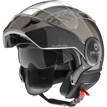 Helma na motorku Přilba HELMO MILANO Demi Jet FuoriRotta šedá metal M