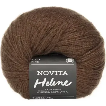Příze Novita Helene 697 Hnědá (Luxusní hřejivá příze Helene Erde)