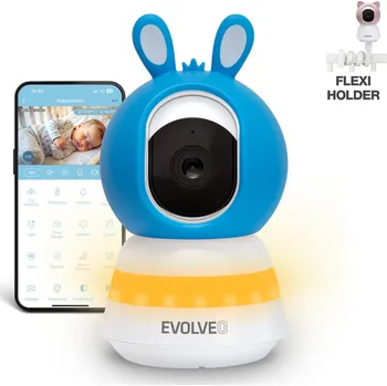 Bezpečnostní kamera EVOLVEO Baby Monitor LUX- Chytrá 360° videochůvička s nočním viděním, detekcí pláče a pohybu, modrá