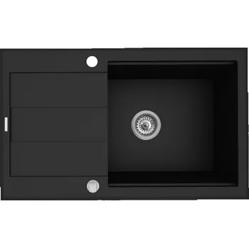 Granitový dřez Kuchyňský granitový dřez Pyramis SPARTA PLUS LUX 78x48 1B 1D BLACK 070083701