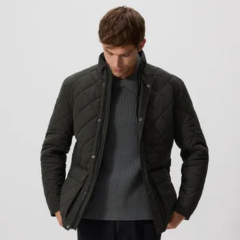 Dámský kabát Reserved - Prošívaná bunda se stojáčkem - tmavě zelená - 7096H-79X - 7096H-79X-XXL