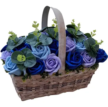 umělá květina made by ANTEROS Dekorace Mýdlová kytice z mýdlových květů Ledovka v koši