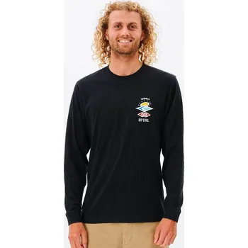 Pánské tílko triko RIP CURL Search Icon L/S BLACK velikost oblečení L