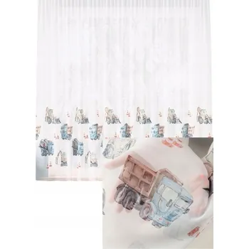 Obraz Hotová Záclona pro děti Voál Auta sz290x110