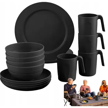 Kempingové nádobí KEMPINGOVÉ NÁDOBÍ TURISTICKÁ SADA NÁDOBÍ PŘÍBORY TALÍŘE Pro 4 osoby