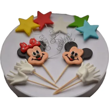 Jedlá dekorace na dort K Decor Cukrové zápichy Mickey a Minnie