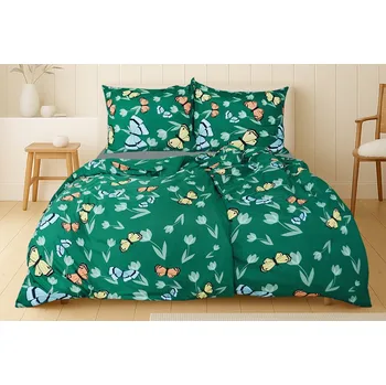 Povlečení Povlečení z mikrovlákna s bavlněným efektem 4dílné TERELA zelené
