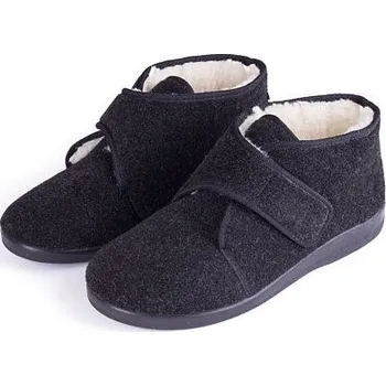 Pánské pantofle Vlnka Pánské vlněné bačkory se širokým otevíráním černá velikost obuv dospělí 45