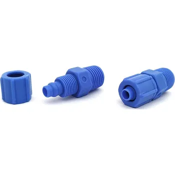 Fitinka Plastové modré přímé šroubení pro hadici 6/4 mm 1/8"