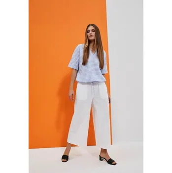 Dámské kalhoty DÁMSKÉ KALHOTY L-SP-4018 BÍLÉ Moodo bílá | šedá | hnědá | zelená | krémová | vícebarevná 2333264