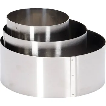 Talíř blokker Pečicí/ozdobné kroužky – sada 3 ks – stříbrné 0101594