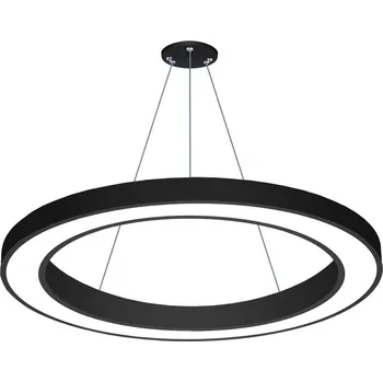 Interlook LPL-004 | Závěsné LED stropní svítidlo 60W | kolo | hliník | CCD nebliká | Φ100x6 Černý