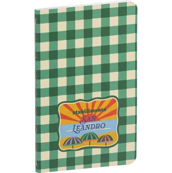 Sešit Sešit Dolce Amore, 9x14cm, 48 listů, linkovaný - zelenobílá kostka