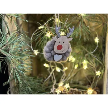 Vánoce Sob srst hnědá 10cm