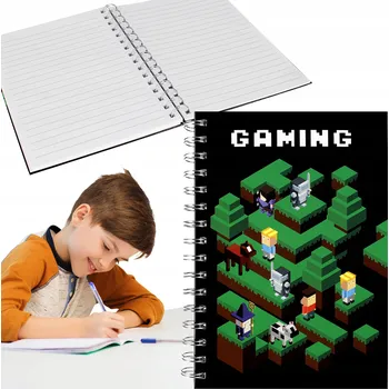 Sešit Pixel Game Notes spirálový sešit do školy pro chlapce A5 TVRDÁ VAZBA