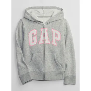 Dívčí mikina GAP Dětská mikina Logo zip hoodie - Holky GAP šedá 1588385