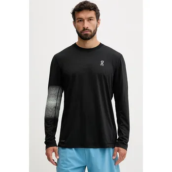 Pánské tričko Tréninkové tričko s dlouhým rukávem On černá barva, s potiskem, 1MF30510553 99X, vel. S