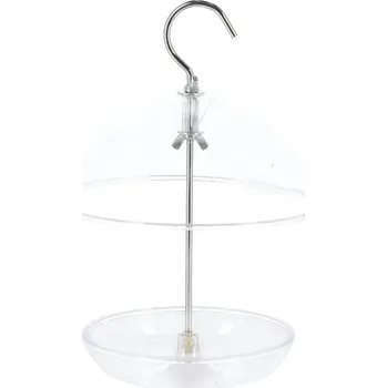 Zahradní dekorace Závěsné krmítko pro ptáky Round, 21,5x15,5 cm, plast, transparentní
