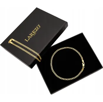 Náramek Zlatý Pánský Náramek 21 cm POZLÁCENÝ 585 Plný Pancéřový Vzor 3mm STŘÍBRO 925