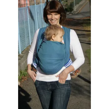 Šátek na nošení dítěte Šátek na nošení dětí Storchenwiege, vzor Leo tyrkysový 5,2m