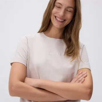 Dámské tričko Reserved - Bavlněné tričko s potiskem - béžová - 365DJ-08X - 365DJ-08X-M