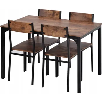 Jídelní set Jídelní set, jídelní stůl se 4 židlemi, vintage hnědá