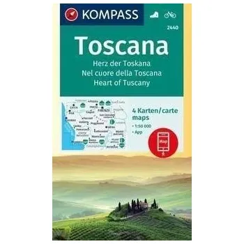 Toscana, Herz der Toscany, Nel cuore della Toscana, Heart of Toscany 1:50 000 / sada 4 tur