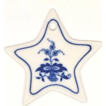 Vánoční ozdoba Český porcelán Dubí Vánoční ozdoba - hvězdička - cibulák 18302 7 x 7 cm