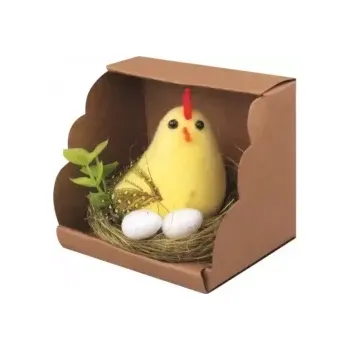Velikonoční dekorace Slepička žlutá v hnízdě 7 cm (Anděl)