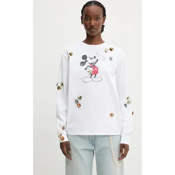 Pánské tričko Bavlněné tričko s dlouhým rukávem Coperni x Disney Mickey Long-Sleeved DJS157SFF5037 bílá 00X, vel. XS