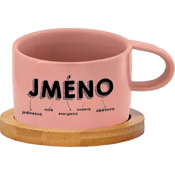 Hrnek makronka - Jméno na přání Barva hrnečku: Růžová