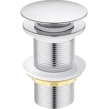 Sifon ZÁTKA UMYVADLOVÁ KLIK KLAK MOSAZNÁ AUTOMATICKÁ CHROMOVÁ BEZ PŘEPADU