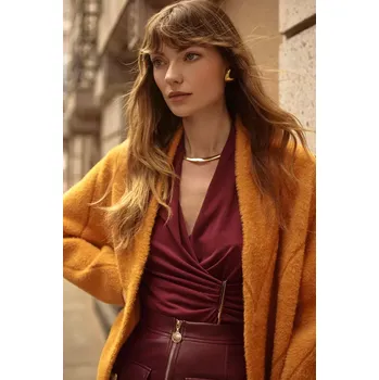 Dámské tričko JOSEPH RIBKOFF dámský top bordo zavinovací