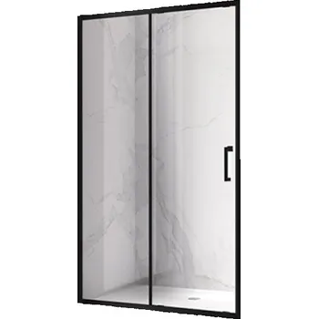 Sprchové dveře BPS-koupelny Posuvné sprchové dveře HYD-PD14D 130 černá/transparent pro instalaci do niky - bez vaničky