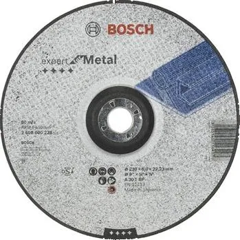 Brusný kotouč BOSCH Hrubovací kotouč Expert for Metal, zakřivený, 230 × 6,0 × 22,23 mm (10 ks)
