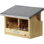 Krmítko pro veverky Double, 18x25x17,5 cm, dřevo/kov, hnědá
