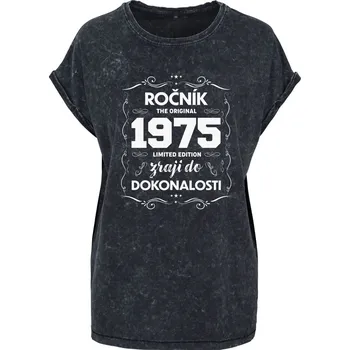 Dámské tričko Acid wash Zraji k dokonalosti Velikost: 4XL, Barva trička: Černá